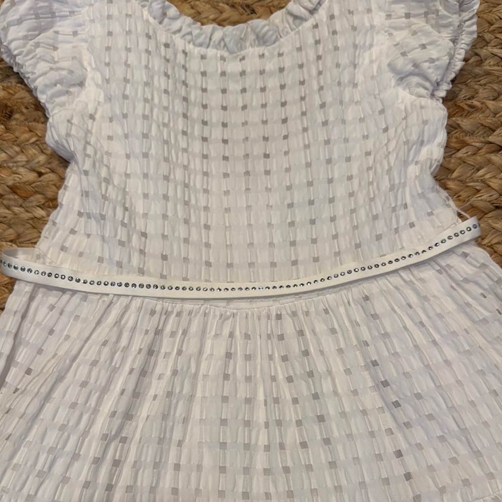 Mayoral White Tiered Cut Out Sundress with Flutter Cap Sleeves 6 - Picture 2 of 6